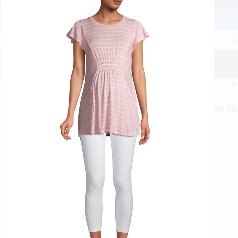 Time and Tru Maternity Short Sleeve Striped Top xl